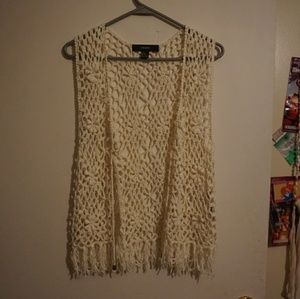 Crocheted fringe vest